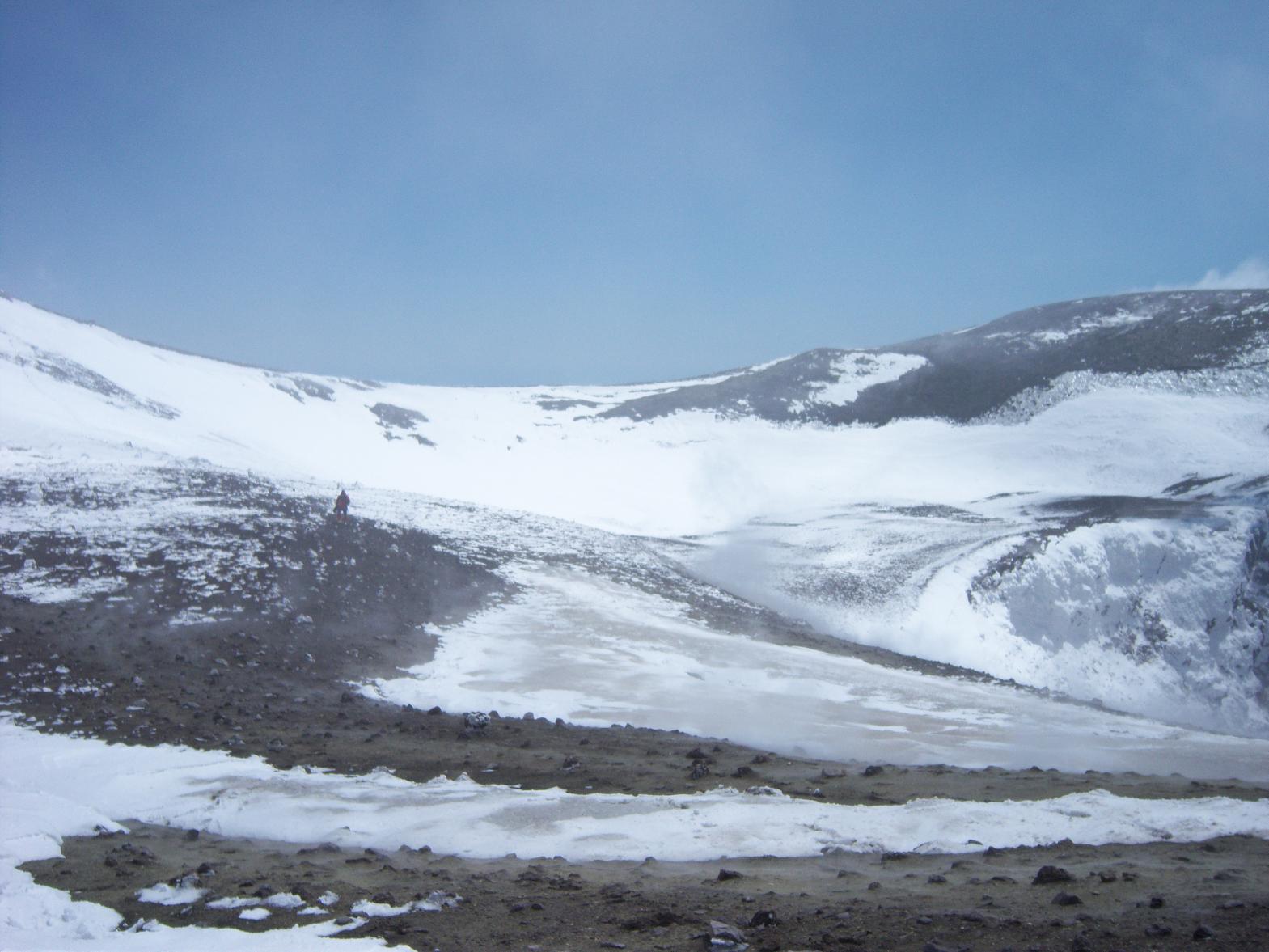 Sull''Etna con gli sci: il cratere